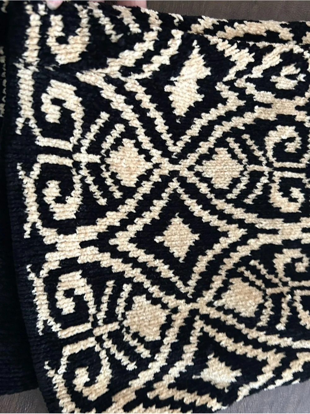 Dia North of Boston Black & Cream Geometric Hooded Button Cardigan